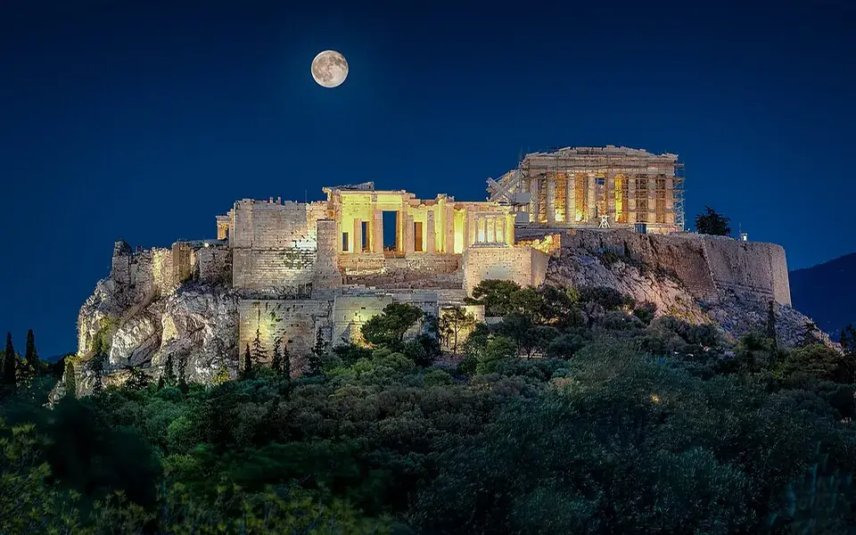 The Acropolis is a group of buildings on a hill