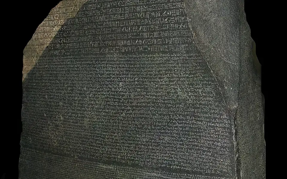 One stone recorded a decree in three scripts