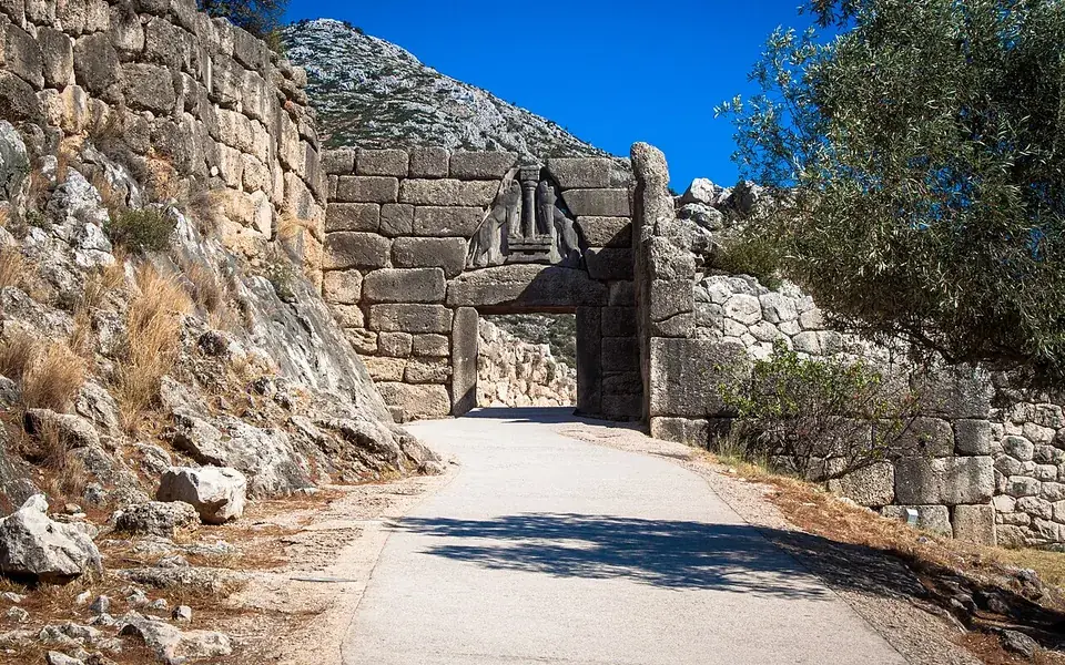 Two stone lions guarded the gateway of a Bronze Age citadel