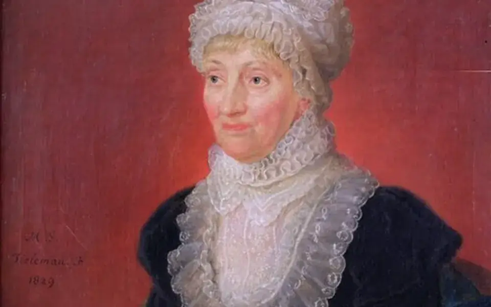 An 1829 painted portrait of astronomer Caroline Herschel.