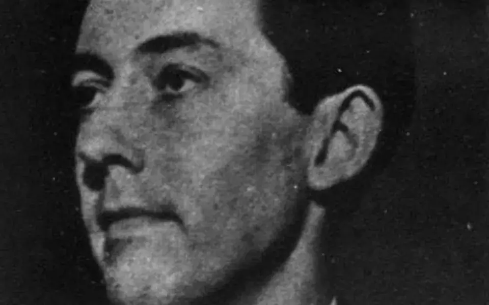 A portrait photograph of the Linear B decipherer Michael Ventris.
