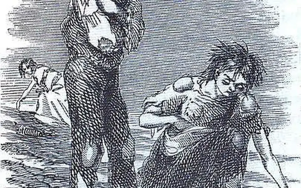 James Mahony’s 1847 illustration of famine sufferers near Skibbereen.