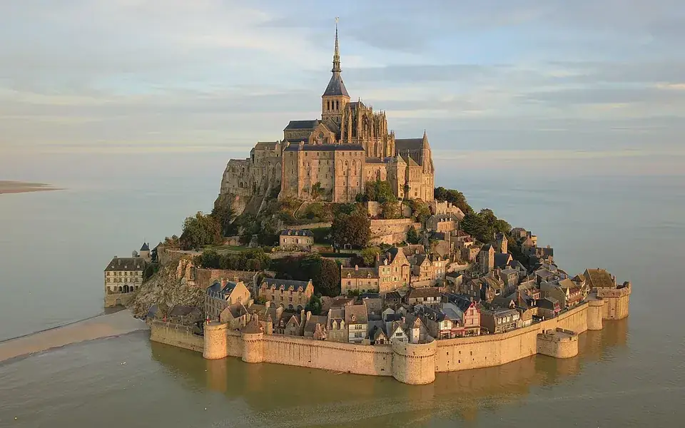 A tidal island became a fortified monastery