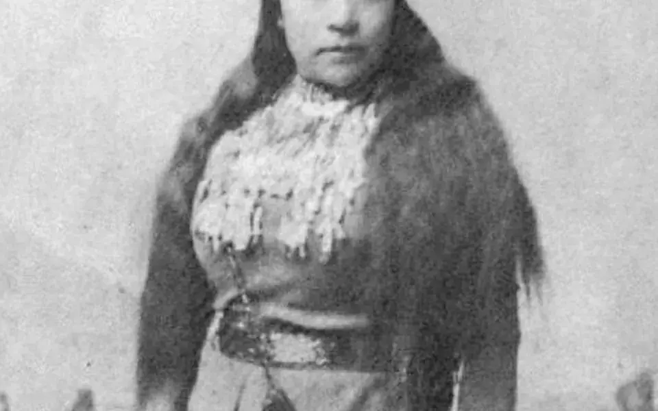 A historical photograph of Sarah Winnemucca