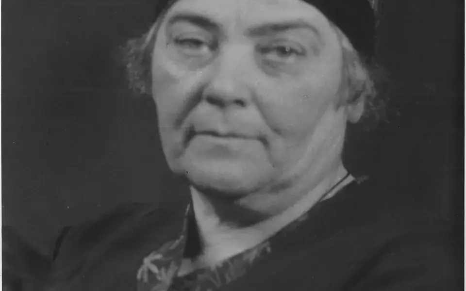 A historical photographic portrait of Emily Carr