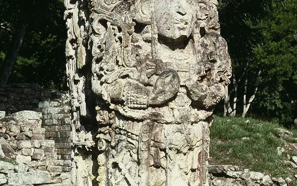 Stela H at the Maya archaeological site of Copán, Honduras