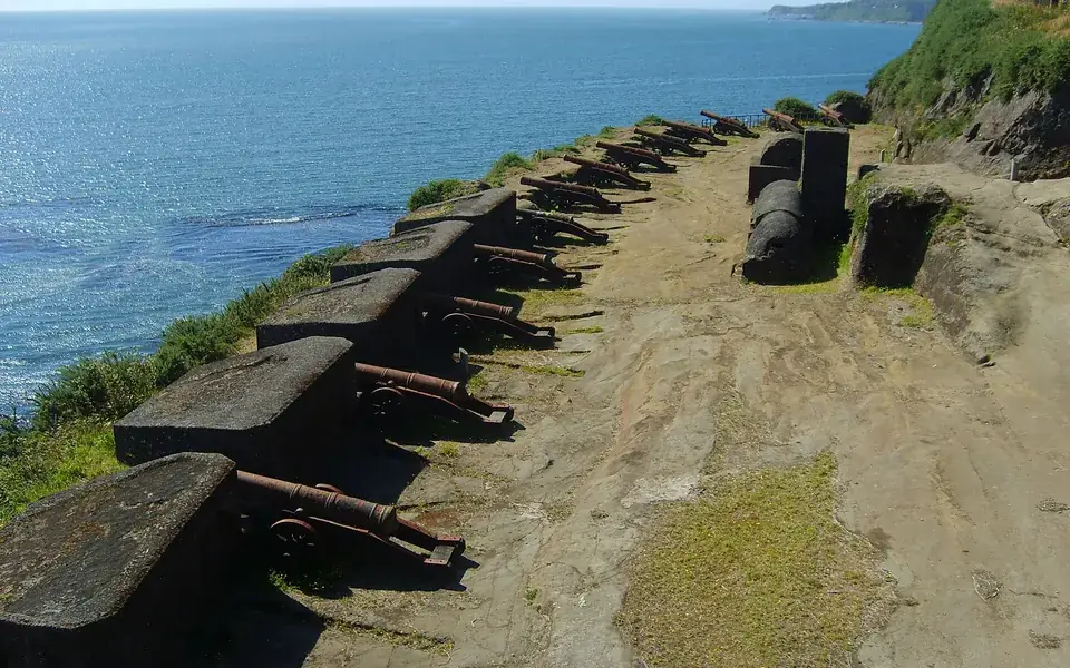 The coastal fortifications at Niebla, near Valdivia, Chile