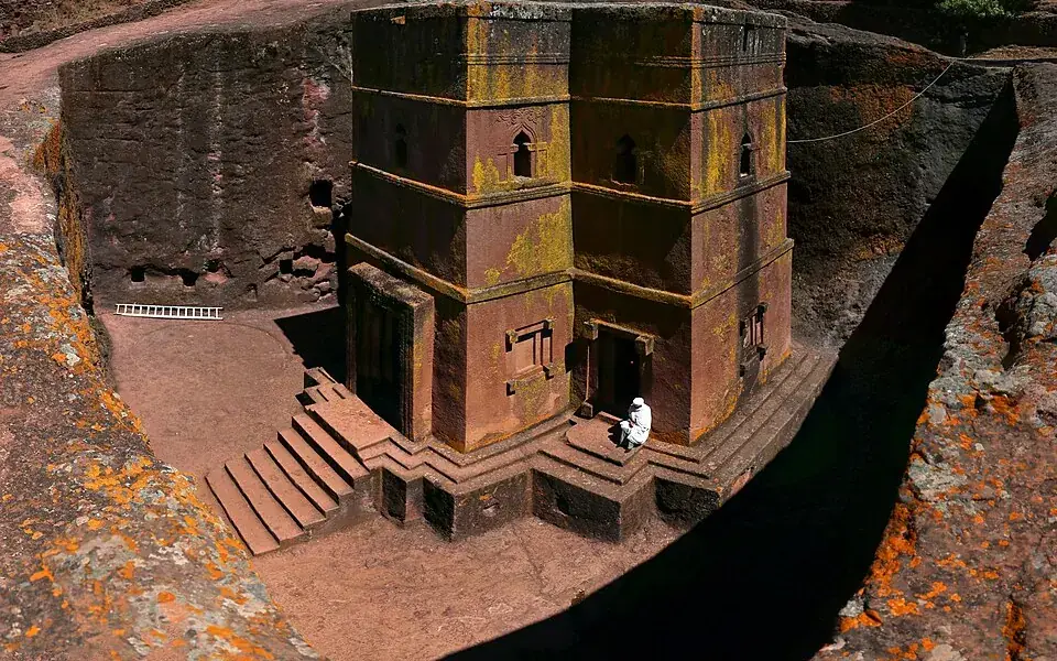 Churches were carved down into living rock