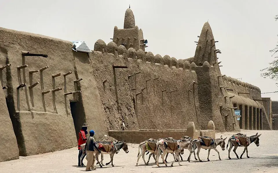 Donkeys in a street in Timbuktu