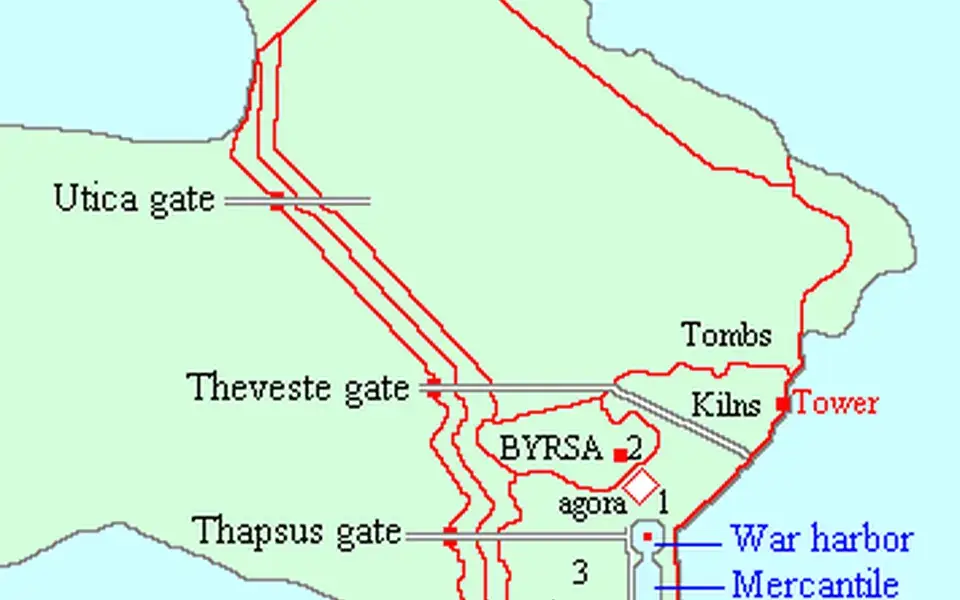 A harbor gave merchant ships and warships separate basins