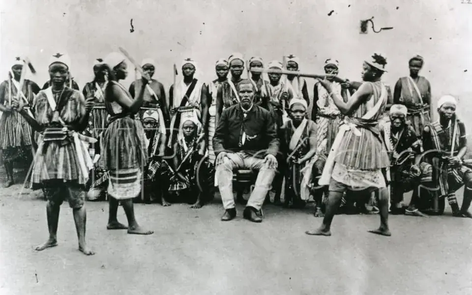 A historical image of women soldiers from Dahomey