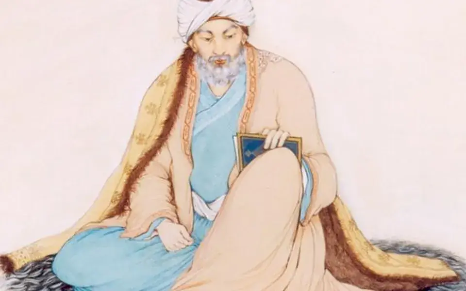 Rumi depicted in a painting by Hossein Behzad