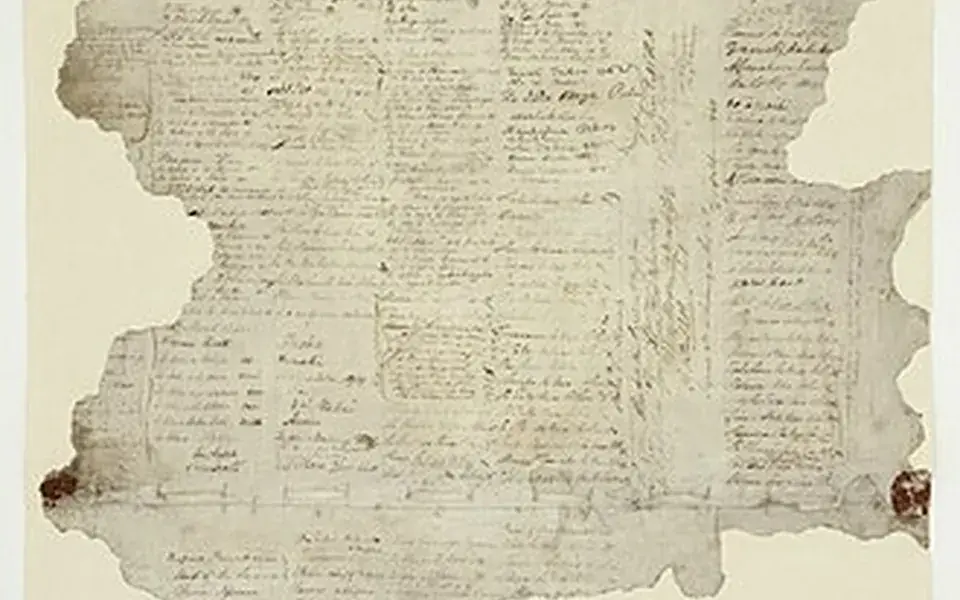 The handwritten Treaty of Waitangi