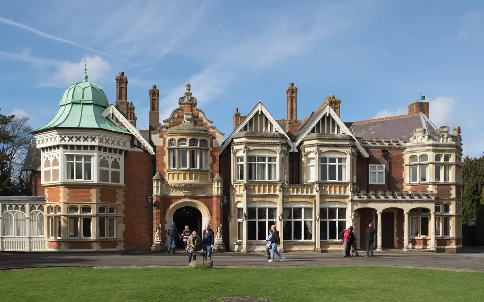 The Bletchley Park mansion in Buckinghamshire, photographed long after the Second World War