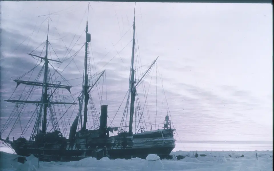Endurance in Antarctic ice during the 1914–1917 expedition, photographed by Frank Hurley in 1915