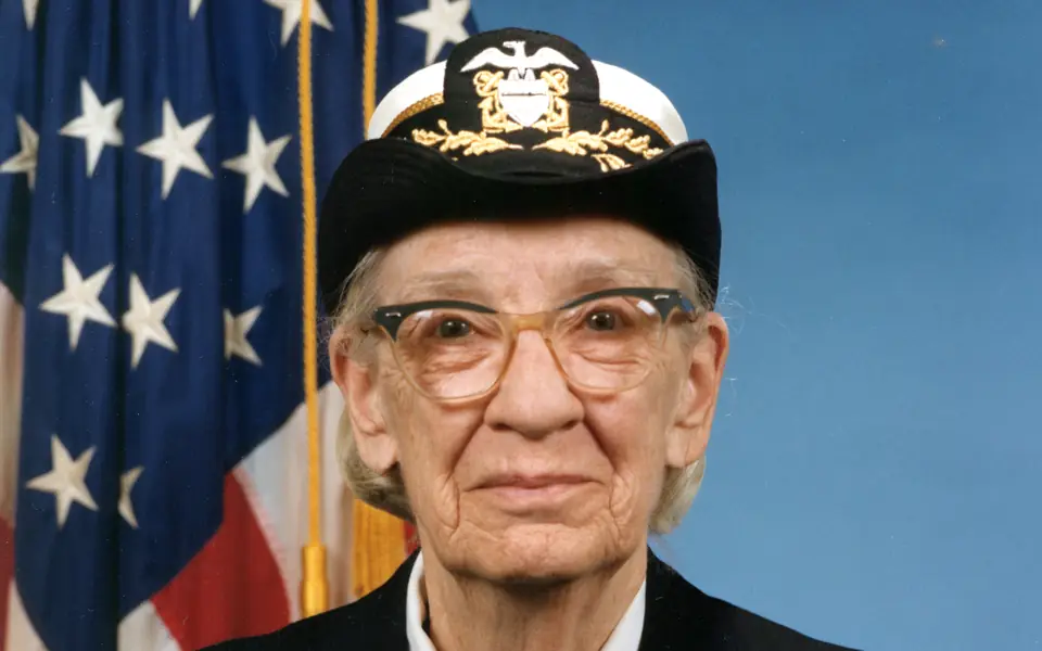 Official portrait of Commodore Grace M. Hopper, photographed by James S. Davis on January 20, 1984