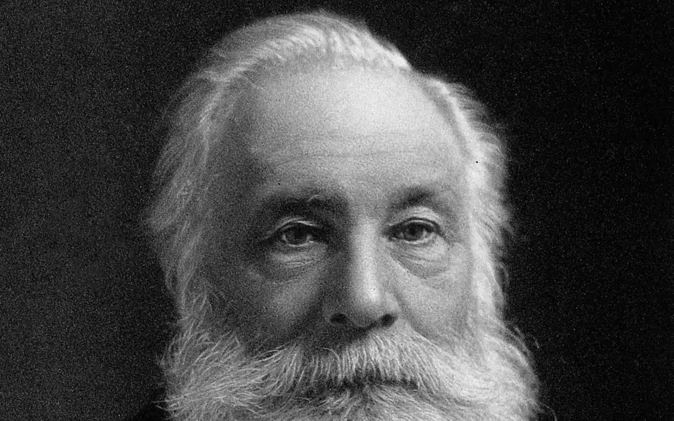Cropped 1906 photographic portrait of William Henry Perkin, shown late in his career